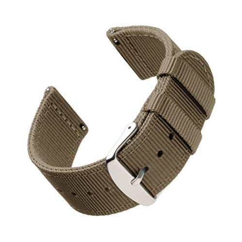 Archer Watch Straps - Premium-Uhrenarmbänder aus Nylon mit Schnellverschluss (Khaki, 20mm)