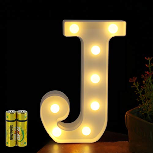 HONPHIERÂ® Buchstaben Lichter Alphabet Lampe LED Brief Beleuchtung Buchstabe Licht Beleuchtete Buchstaben Nachtlichter Dekoration fÃ¼r Geburtstag Party Hochzeit Kinderzimmer (J)
