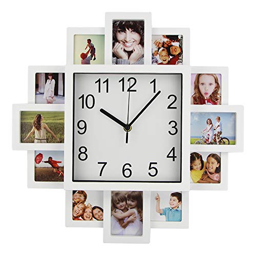 Timelike DIY Rahmen Uhr, DIY Wanduhr Modernes Design DIY Fotorahmen Uhr Kunststoff Kunst Bilder Uhr Einzigartige Klok Home Decor - Machen Sie Ihre eigene Multi-Foto-Uhr