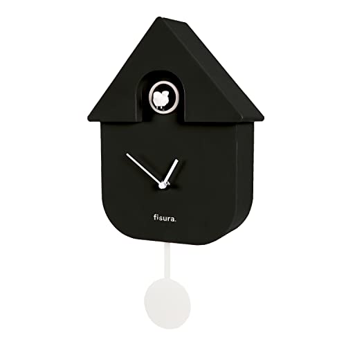FISURA - Kuckucksuhr. Wanduhr. Original Geschenk Wanduhr. 3 AA-Batterien Nicht enthalten. Maße: 21,5 x 8 x 41,5 cm. ABS-Kunststoff. (Schwarz) FISURA - Kuckucksuhr. Wanduhr. Original Geschenk Wanduhr. 3 AA-Batterien Nicht enthalten. Maße: 21,5 x 8 x 41,5 cm. ABS-Kunststoff. (Schwarz)