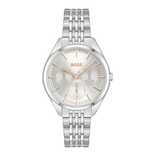 BOSS Multi Zifferblatt Quarz Uhr für Damen mit Silbernes Edelstahlarmband - 1502640