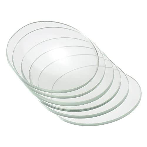 PATIKIL 50mm Uhrglas 6Pack Becher Deckel Labor Glas Zubehör Glatte Kante Fasenbogen Kristalllinse Glas Ersatzteile, Durchsichtig