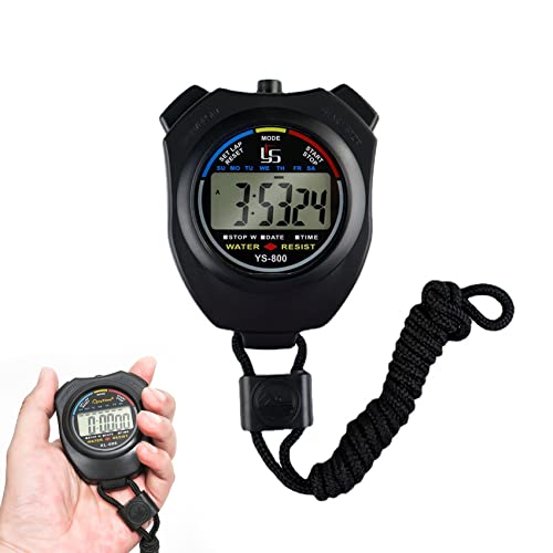 Jaimela Digital Sport Stoppuhr Timer, Handheld Chronograph Digital Uhren Stoppuhr mit Wecker, Kalender, Woche, für Fußball, Basketball, Laufen, Schwimmen, Fitness und mehr Jaimela Digital Sport Stoppuhr Timer, Handheld Chronograph Digital Uhren Stoppuhr mit Wecker, Kalender, Woche, für Fußball, Basketball, Laufen, Schwimmen, Fitness und mehr