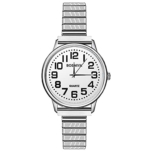 JewelryWe Damenuhr Elegant Analog Quarz Armbanduhr mit Elastisch Edelstahl Armband Stretchband Damen Lässige Uhr Geschenk für Frauen Mädchen Silber JewelryWe Damenuhr Elegant Analog Quarz Armbanduhr mit Elastisch Edelstahl Armband Stretchband Damen Lässige Uhr Geschenk für Frauen Mädchen Silber