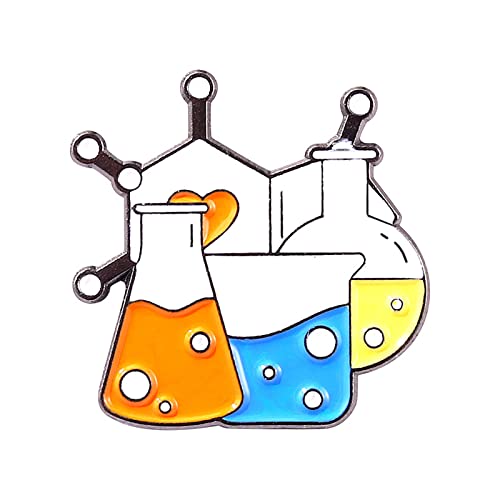 Chemie Labor Experimentelle Container Molekulare Trennung Rohr Serie Legierung Farbe Brosche Blatt Pin, B, Einheitsgröße