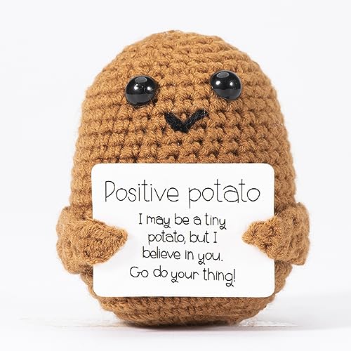 XBOCMY Pocket Hug Positive Potato, Creative Knitted Wool Potato Doll, Best Gift for Family, Boyfriend, Gifts for Girlfriend, Patient, Birthday Gift Party, Christmas Decoration Gift