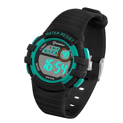 TENOCK Kinder Digitaluhr, LED Sportuhren für Jungen Mädchen, 30M Wasserdicht Digital Uhren mit Alarm Stoppuhr, Geschenke für Ihre Kinder Alter 4-12(Schwarz&Grüner) TENOCK Kinder Digitaluhr, LED Sportuhren für Jungen Mädchen, 30M Wasserdicht Digital Uhren mit Alarm Stoppuhr, Geschenke für Ihre Kinder Alter 4-12(Schwarz&Grüner)