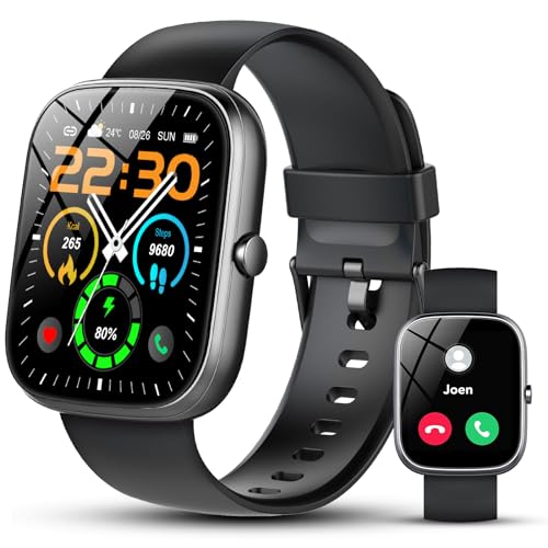 Smartwatch Herren Damen mit Bluetooth Telefonfunktion, 1.91 Zoll Touchscreen Smart Watch, 120+ Sportmodi Fitnessuhr mit Pulsmesser, Schlafmonitor, Schrittzähler,IP68 Wasserdichte Uhr für Android iOS