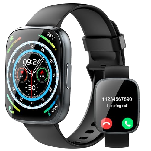 Smartwatch Herren Damen, 1,95\" HD Fitnessuhr Damen mit Telefonfunktion, Smart Watch 112+ Sportmodi Fitnessuhr mit Herzfrequenz schrittzähler Schlafmonitor, IP68 Wasserdicht Sportuhr für Android iOS