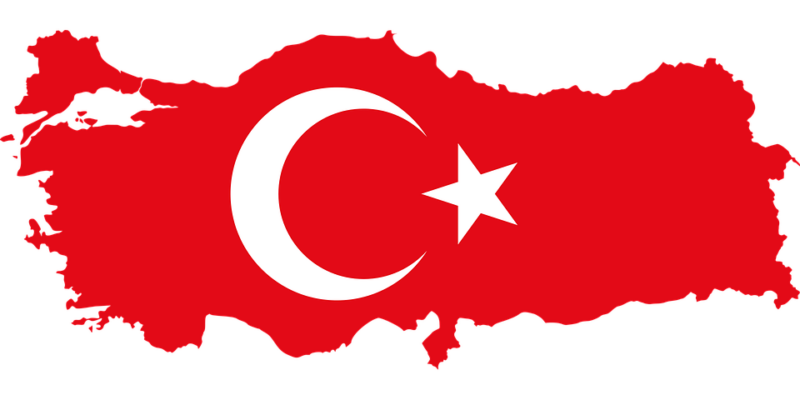 Uhrzeit in der Türkei Flagge Karte